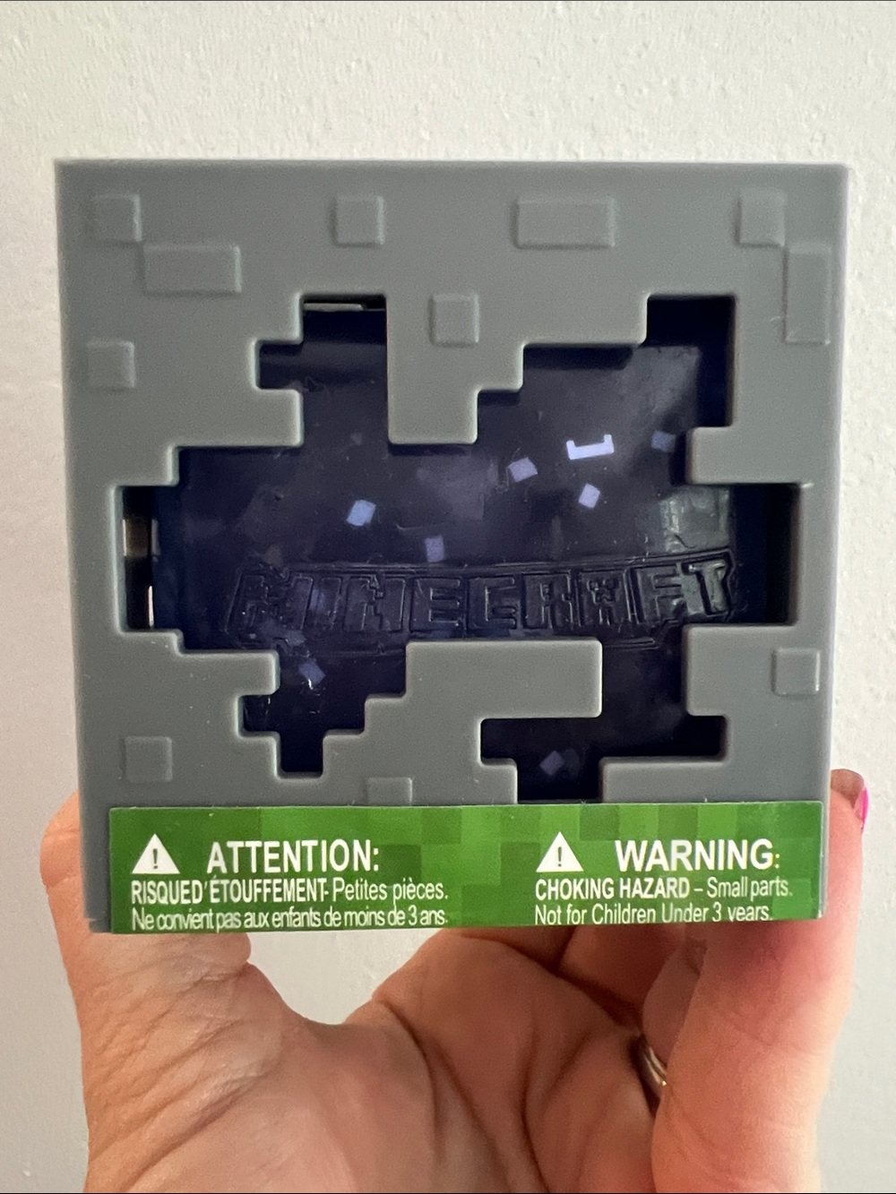 Minecraft Squishy Cube - Purple in collectible grey display box